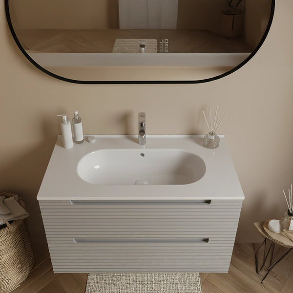 Mobile bagno clear grey 100x45 Mango lavabo in ceramica lucida