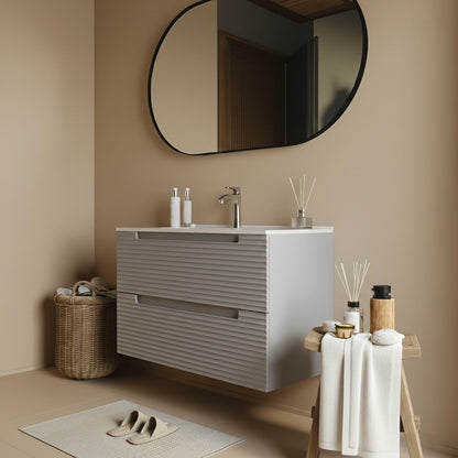 Mobile bagno clear grey 100x45 Mango lavabo in ceramica lucida
