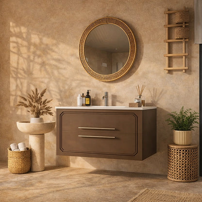 Mobile bagno creta opaco 80x46 Vienna lavabo in ceramica lucido