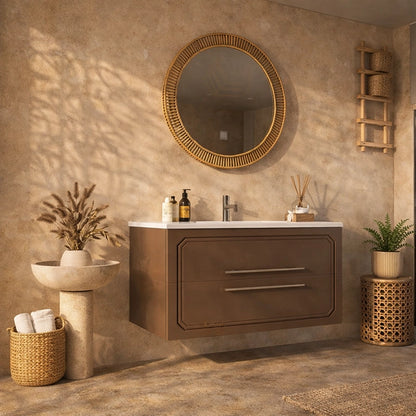Mobile bagno creta opaco 80x46 Vienna lavabo in ceramica lucido