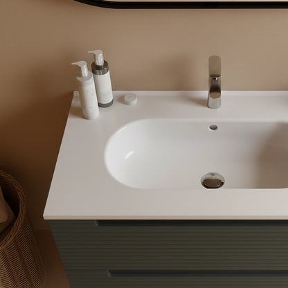 Mobile bagno grigio scuro 80x45 Mango con lavabo in ceramica lucida