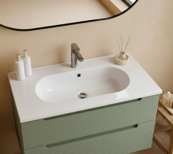 Mobile bagno muschio 100x45 Mango lavabo in ceramica lucida