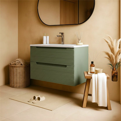 Mobile bagno muschio 100x45 Mango lavabo in ceramica lucida
