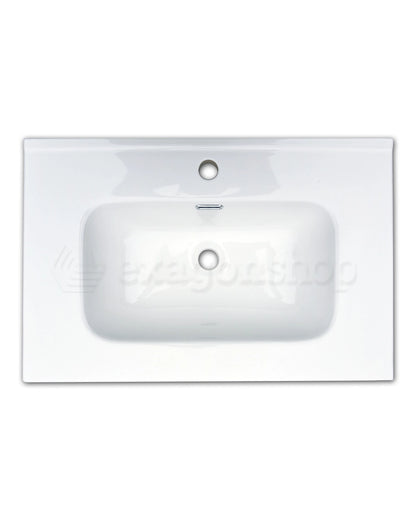 Mobile bagno petrolio 90x46 cannettato Urbino con lavabo ceramica
