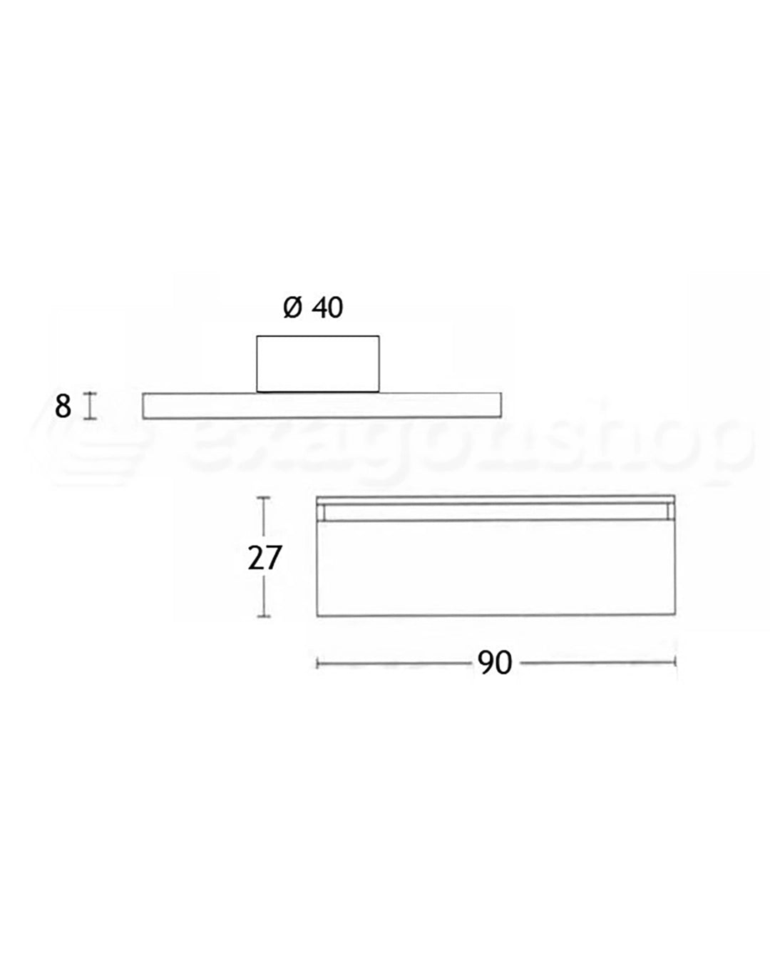 Mobile bagno olmo 90x50 un cassetto top e lavabo appoggio Elsa
