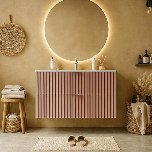 Mobile bagno cannettato rosa 102x47 lavabo in ceramica Teramo