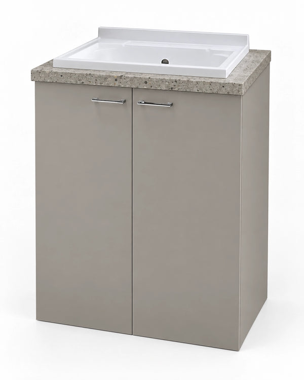 Mobile lavatoio 71x65 Ada pietra con ante tortora opaco