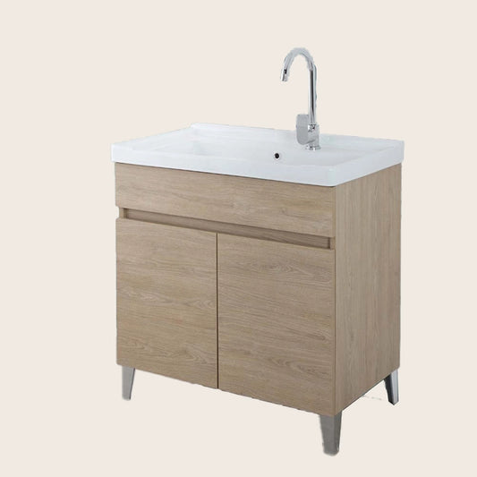 Mobile lavatoio 80x47 rovere con vasca in ceramica