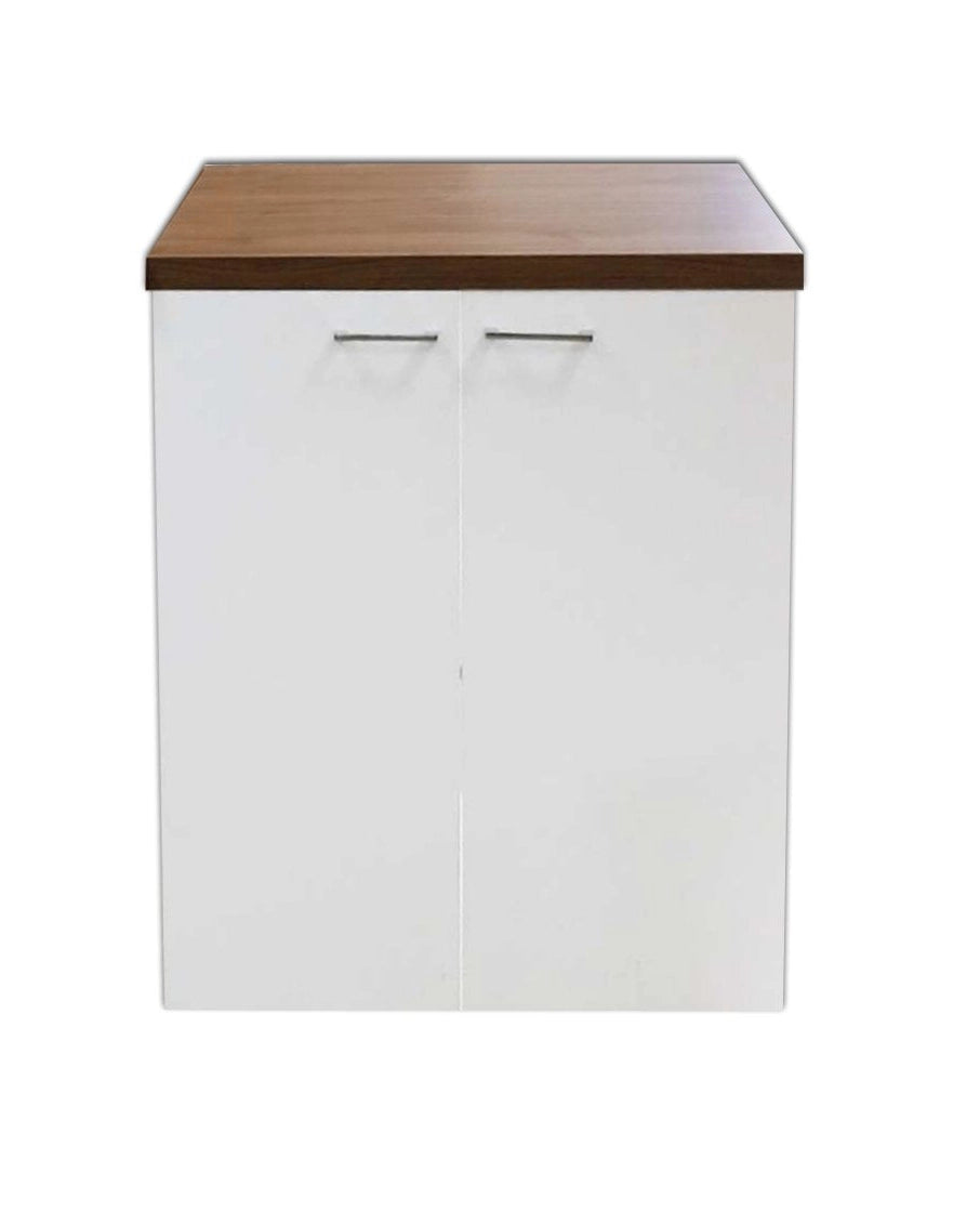 Mobile multiuso 71x65 Ada due ante bianco lucido con top noce – vista 4