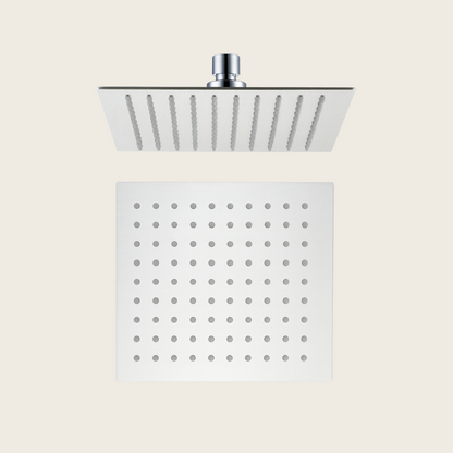Soffione Doccia 20x20 quadrato Slim Spessore 2 mm in Acciaio cromo