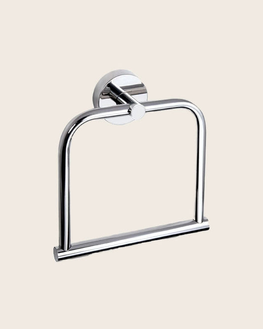 New Line AS2 Portasciugamani Ad Anello In Acciaio Inox Cromo Cromo Lucido montato a parete, vista del design e della...