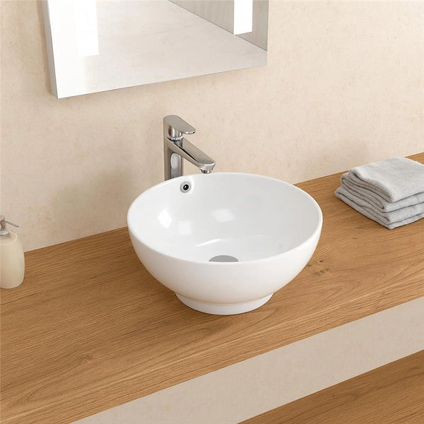 New Line Catino Lavabo 40 Cm Da Appoggio In Porcellana Bianco