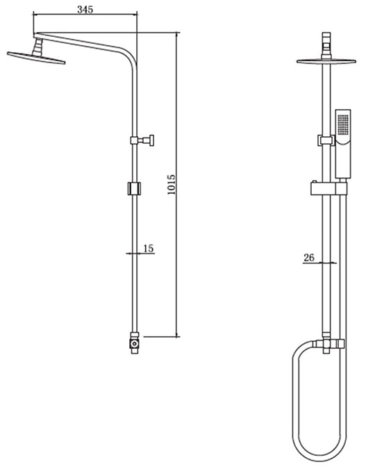 New Line Colonna Doccia Con Soffione Abs 20x20 Cromo
