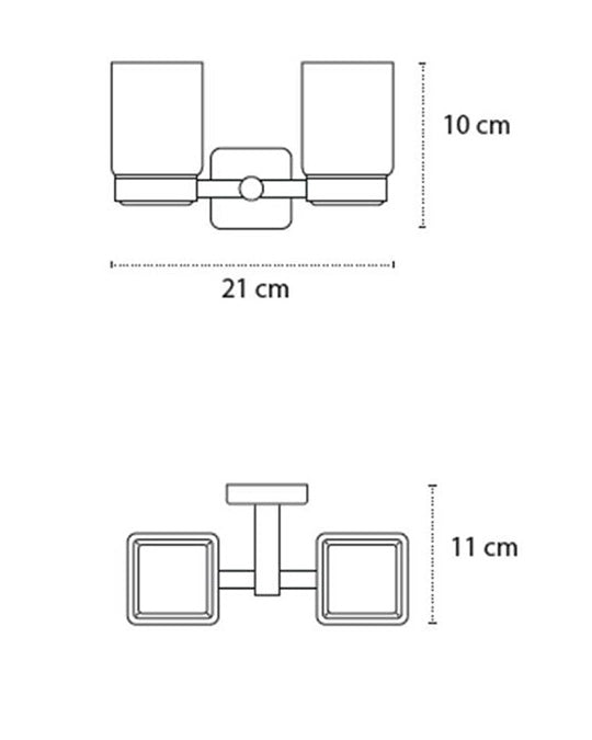 New Line M3 Bicchiere Portaspazzolini Doppio In Acciaio Inox Cromato