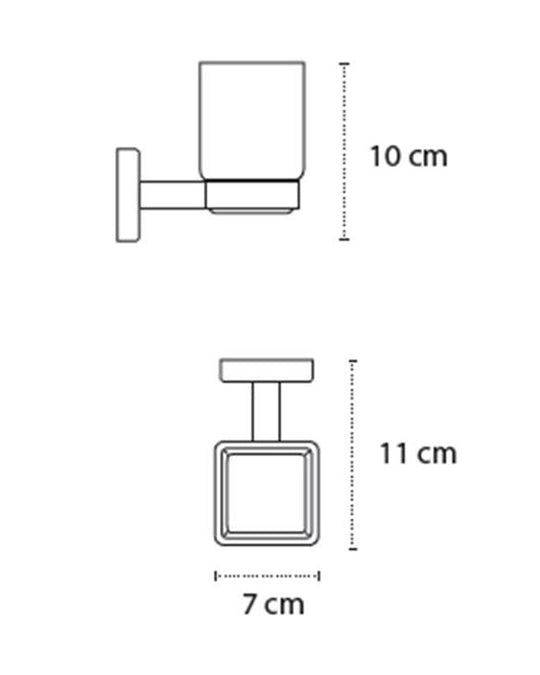 New Line M3 Bicchiere Portaspazzolini In Acciaio Inox Nero Opaco