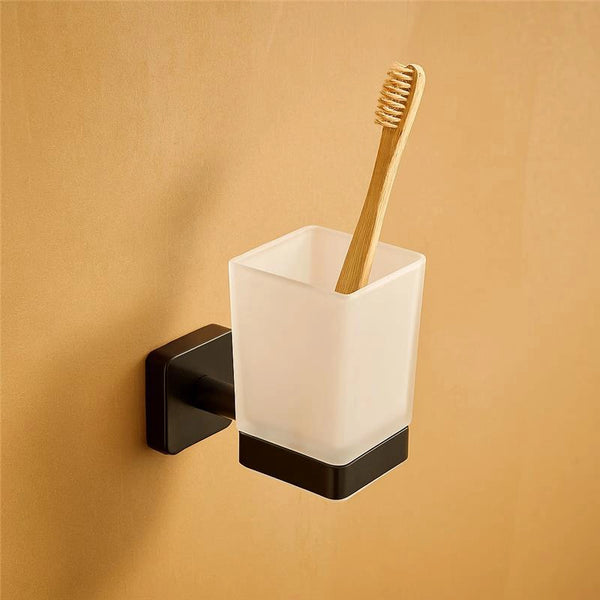 New Line M3 Bicchiere Portaspazzolini In Acciaio Inox Nero Opaco