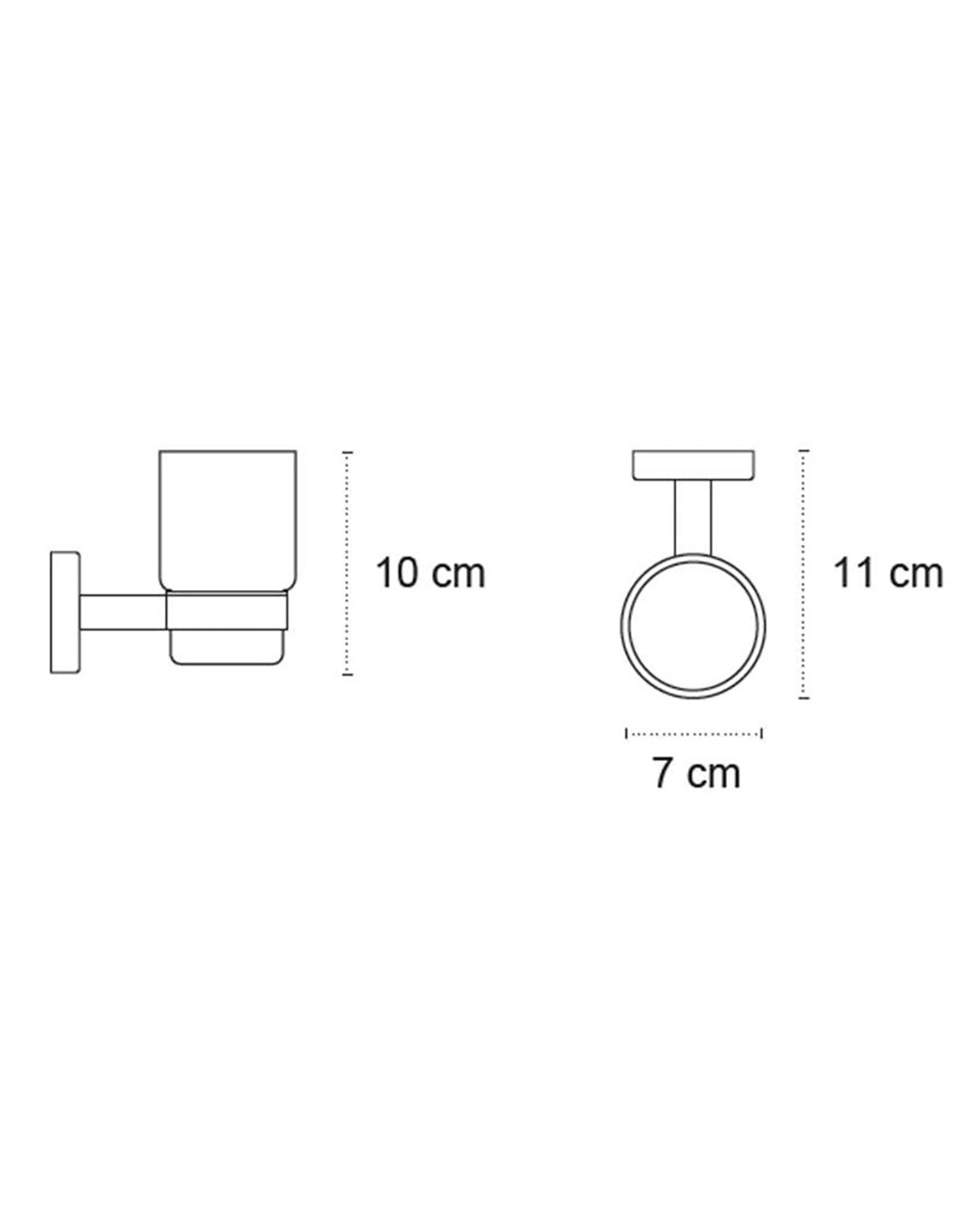 New Line M5 Bicchiere Portaspazzolini tondo In Acciaio Inox cromo