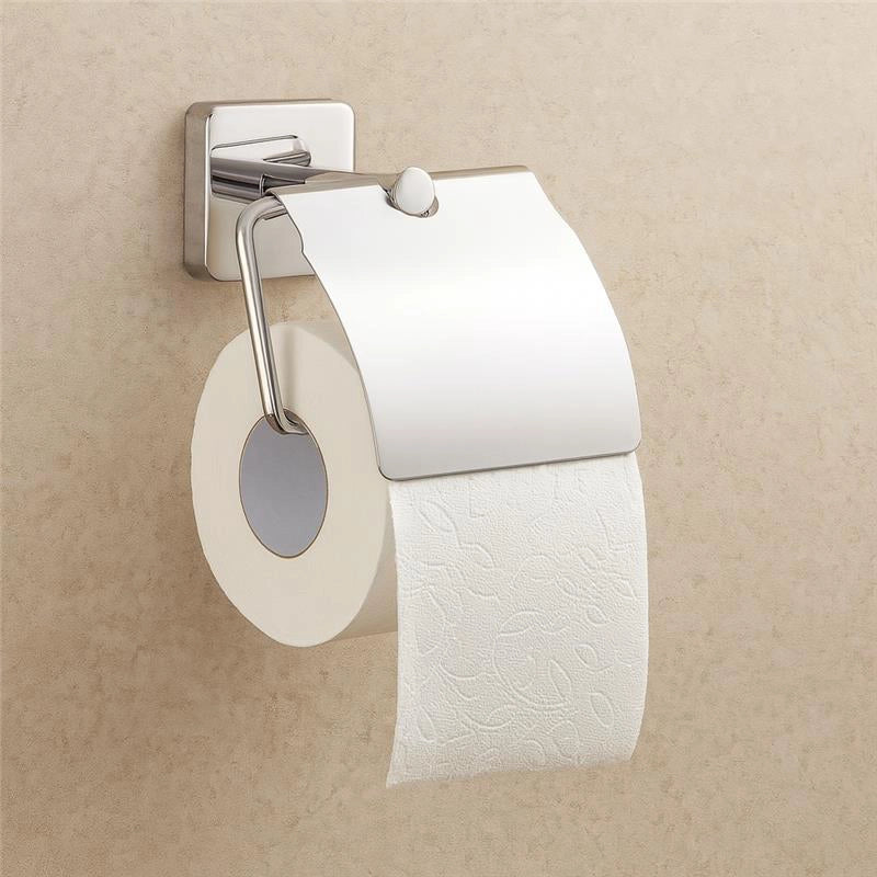 New Line Q3 Portarotolo Coperto Con Coperchio In Acciaio Inox Cromato