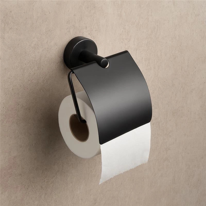 New Line Q3 Portarotolo Coperto Con Coperchio In Acciaio Inox nero opaco