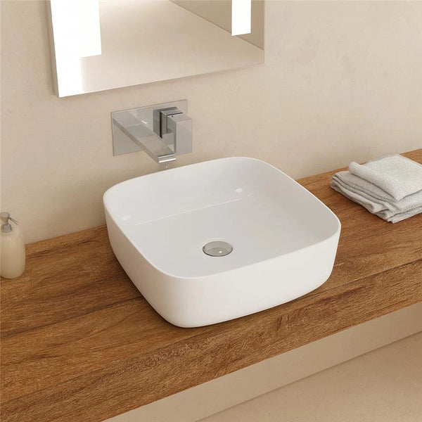 New Line Quadro ciotola 41x41 Da Appoggio In Porcellana Bianco