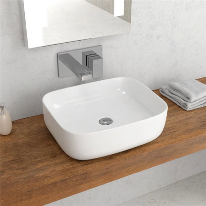 New Line Quadro ciotola 49x39 Da Appoggio In Porcellana Bianco
