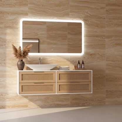 New line K3 specchio led 140x80 illuminato reversibile in cristallo