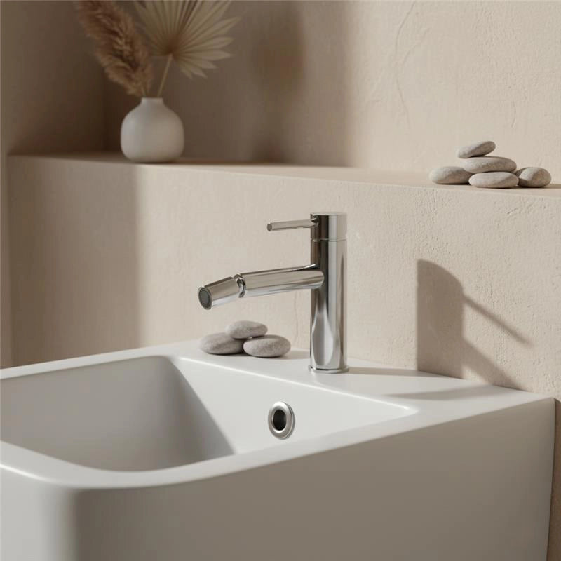 New line miscelatore per bidet in acciaio inox cromo