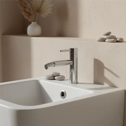 New line miscelatore per bidet in acciaio inox cromo