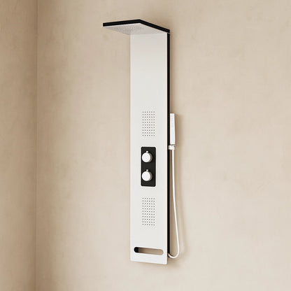 New line pannello doccia idromassaggio effetto pioggia nero bianco