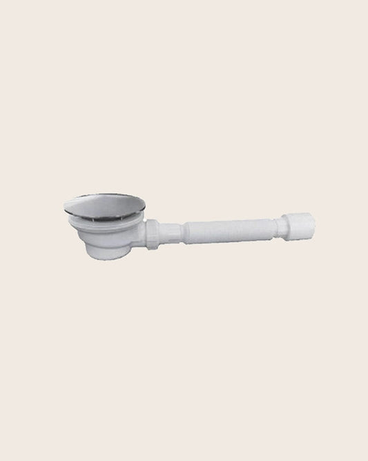 New line tks0 scarico piletta 90 mm per piatti doccia TK Cromato in acrilico visto dall'alto con superficie e piletta di...