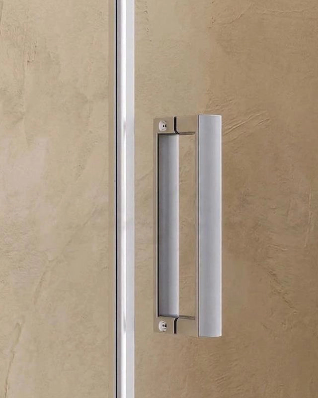 Schema tecnico di Nicchia doccia 140 cm scorrevole vetro trasparente 6 mm 190 Cromo con misure e configurazione - Exagonshop