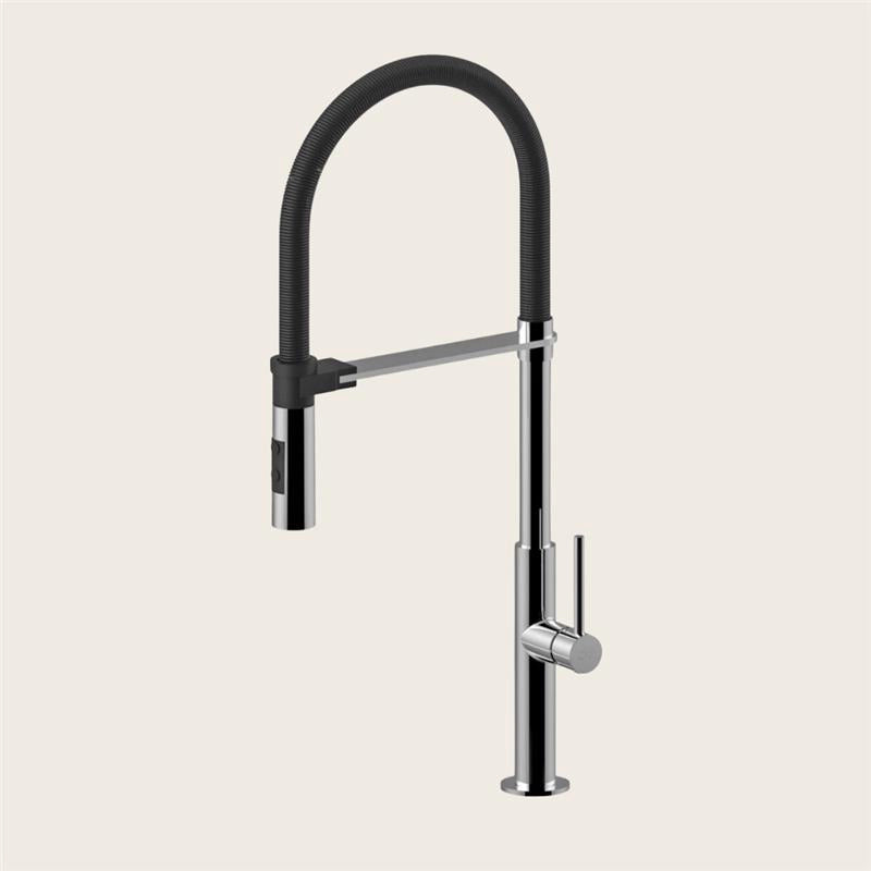 Paffoni Chef Miscelatore lavello orientabile 2 getti cromo nero opaco CH179CRNO