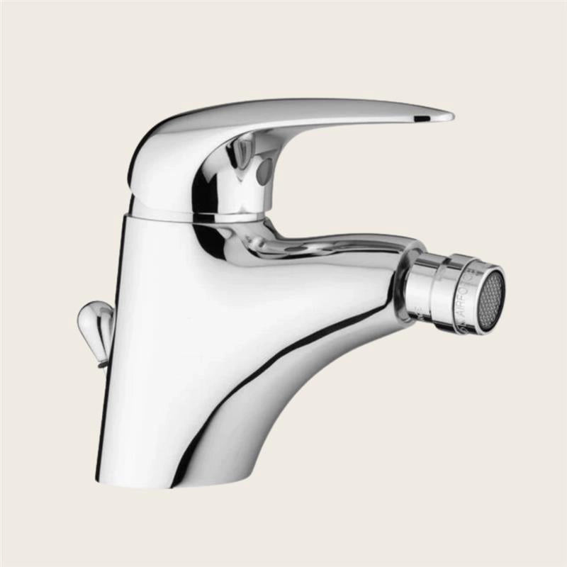 Paffoni Duemila Du130 Miscelatore bidet scarico automatico, vista frontale della maniglia e della bocca di erogazione
