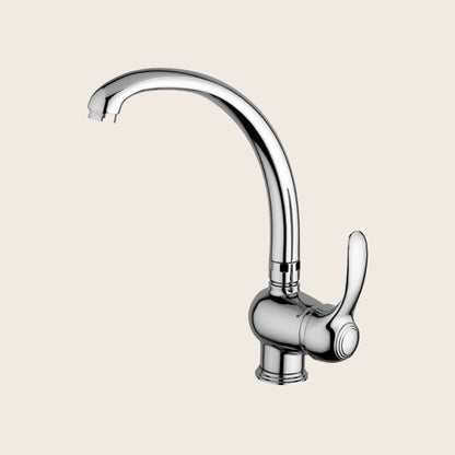 Paffoni Flavia Fa181 Miscelatore Lavello classico cromo installato su lavello, vista della bocca e della leva