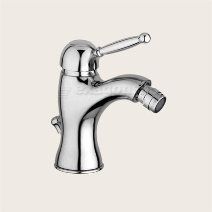 Paffoni Giorgia Gi135 Miscelatore Bidet scarico automatico in lucido, vista frontale della maniglia e della bocca di...