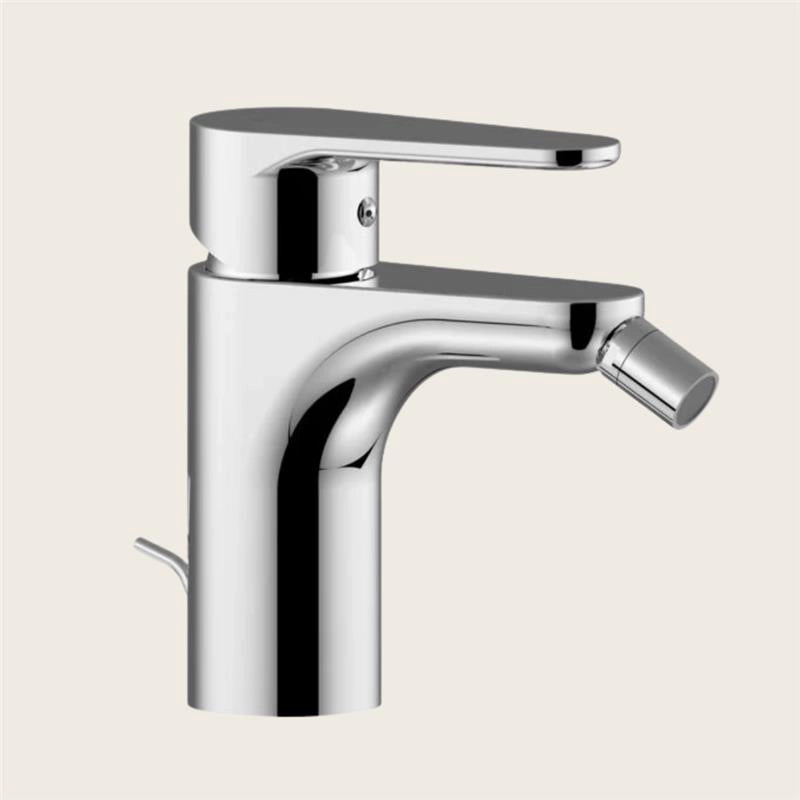 Paffoni Green Gr131k Miscelatore Bidet Con Scarico Clic, vista frontale della maniglia e della bocca di erogazione
