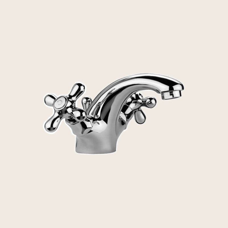 Paffoni Iris Irv075 Gruppo Lavabo scarico automatico senza ambientato su piano bagno con accessori