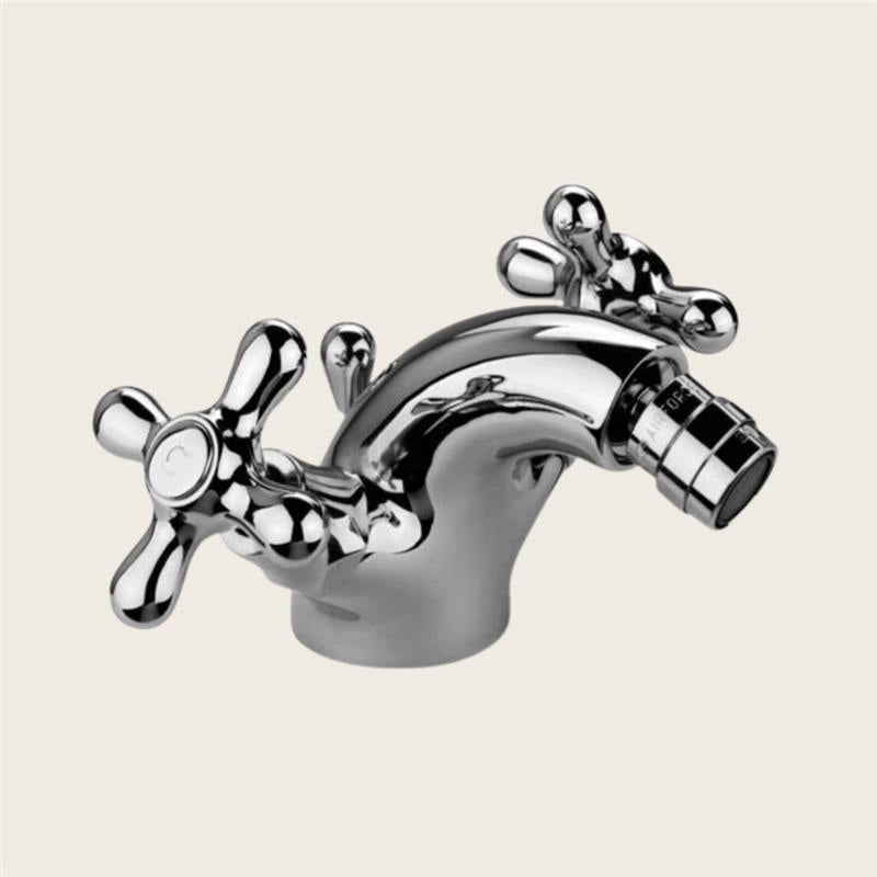 Paffoni Iris Irv135 Gruppo Bidet Scarico Automatico senza, vista frontale della maniglia e della bocca di erogazione