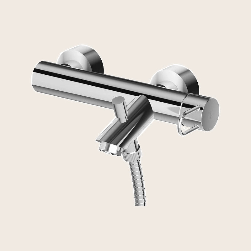 Paffoni Joker Jk022 Miscelatore Vasca Senza Duplex Cromo visto dall'alto con superficie e piletta di scarico