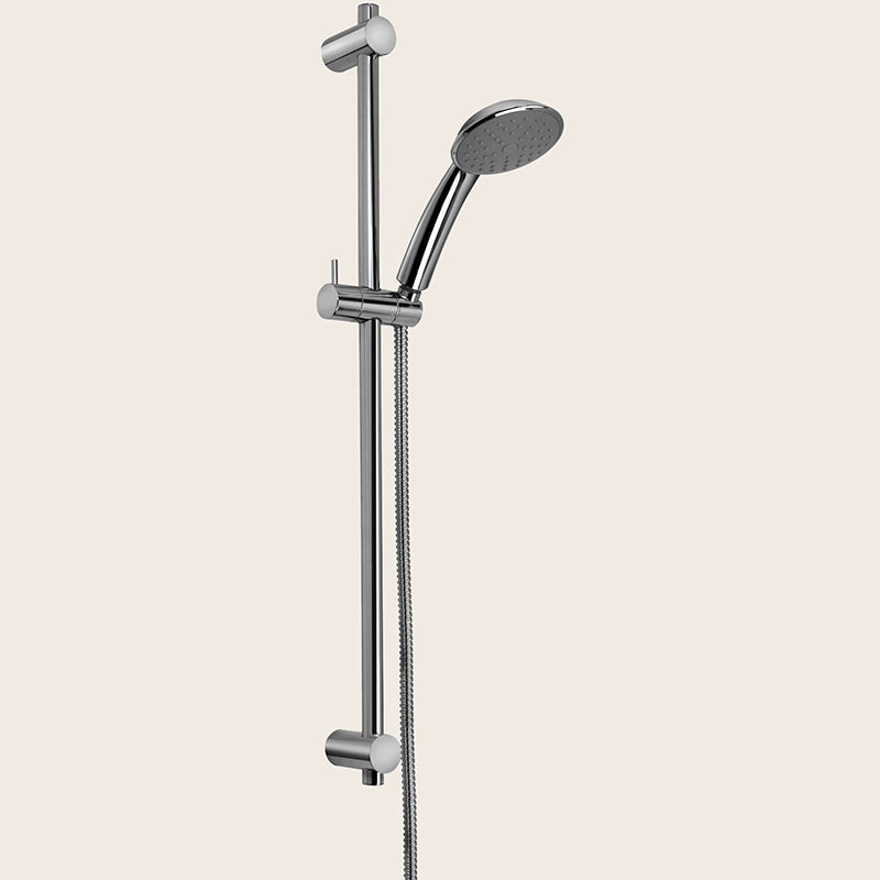 Paffoni Lance Zsal181 asta doccia 73 Cm con saliscendi cromo, vista frontale della maniglia e della bocca di erogazione