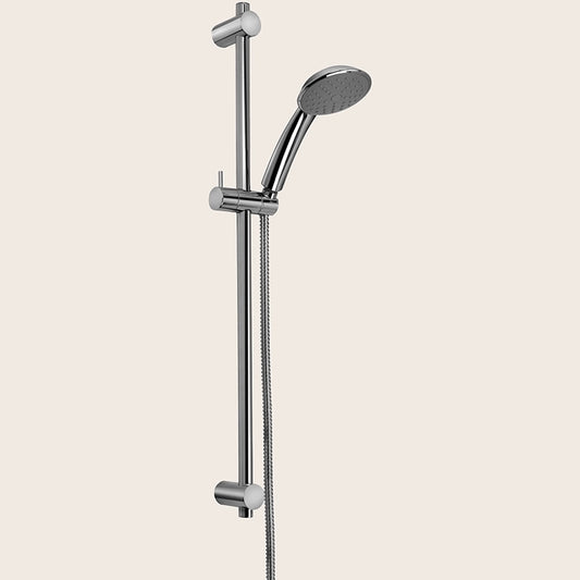Paffoni Lance Zsal181 asta doccia 73 Cm con saliscendi cromo, vista frontale della maniglia e della bocca di erogazione