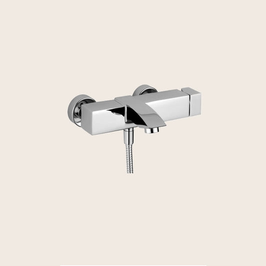 Paffoni Level Lec022st Miscelatore Vasca Steel Looking visto dall'alto con superficie e piletta di scarico