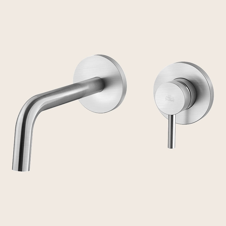 Paffoni Light Lig104st70 Miscelatore lavabo Incasso 2 Fori Steel Acciaio, vista frontale su sfondo bianco
