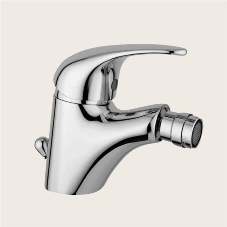 Paffoni Nettuno Due Nd135 Miscelatore bidet con scarico, vista frontale della maniglia e della bocca di erogazione