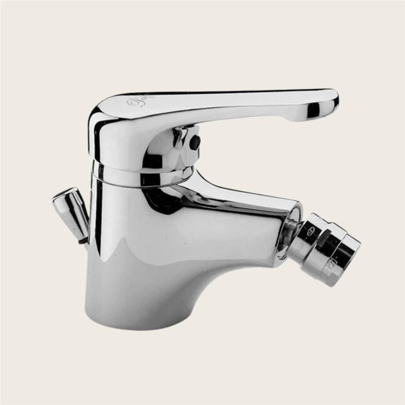 Paffoni Nettuno Nt130 Miscelatore bidet scarico automatico, vista frontale della maniglia e della bocca di erogazione