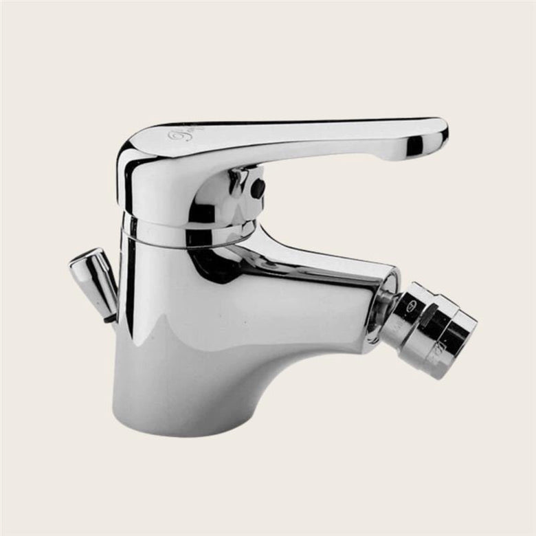 Paffoni Nettuno Nt130 Miscelatore bidet scarico automatico, vista frontale della maniglia e della bocca di erogazione