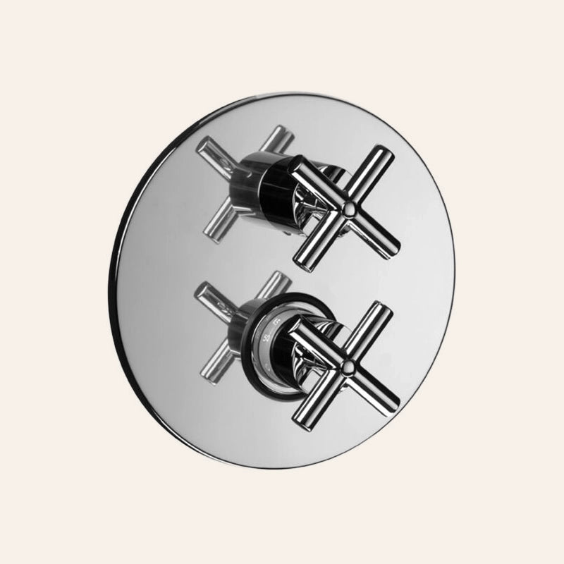 Paffoni Quattro Qtv018 miscelatore doccia a muro ad incasso termostatico 2 uscite cromo
