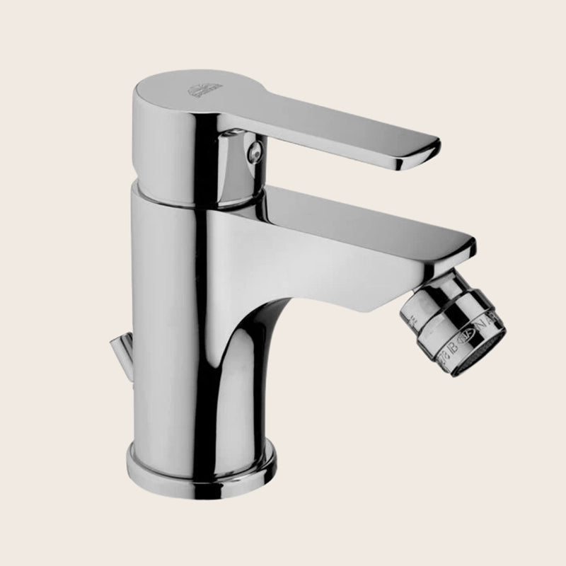 Paffoni Red Red130 Miscelatore bidet Monocomando Cromo, vista frontale della maniglia e della bocca di erogazione