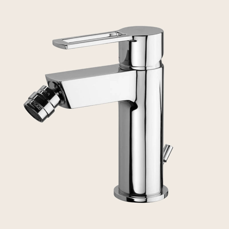 Paffoni Ringo Rin135 Miscelatore bidet Monocomando Con, vista frontale della maniglia e della bocca di erogazione