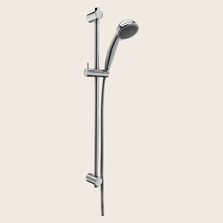 Paffoni Royal asta Doccia 73 Cm completa Cromo Zsal119 in abs, vista frontale della maniglia e della bocca di erogazione